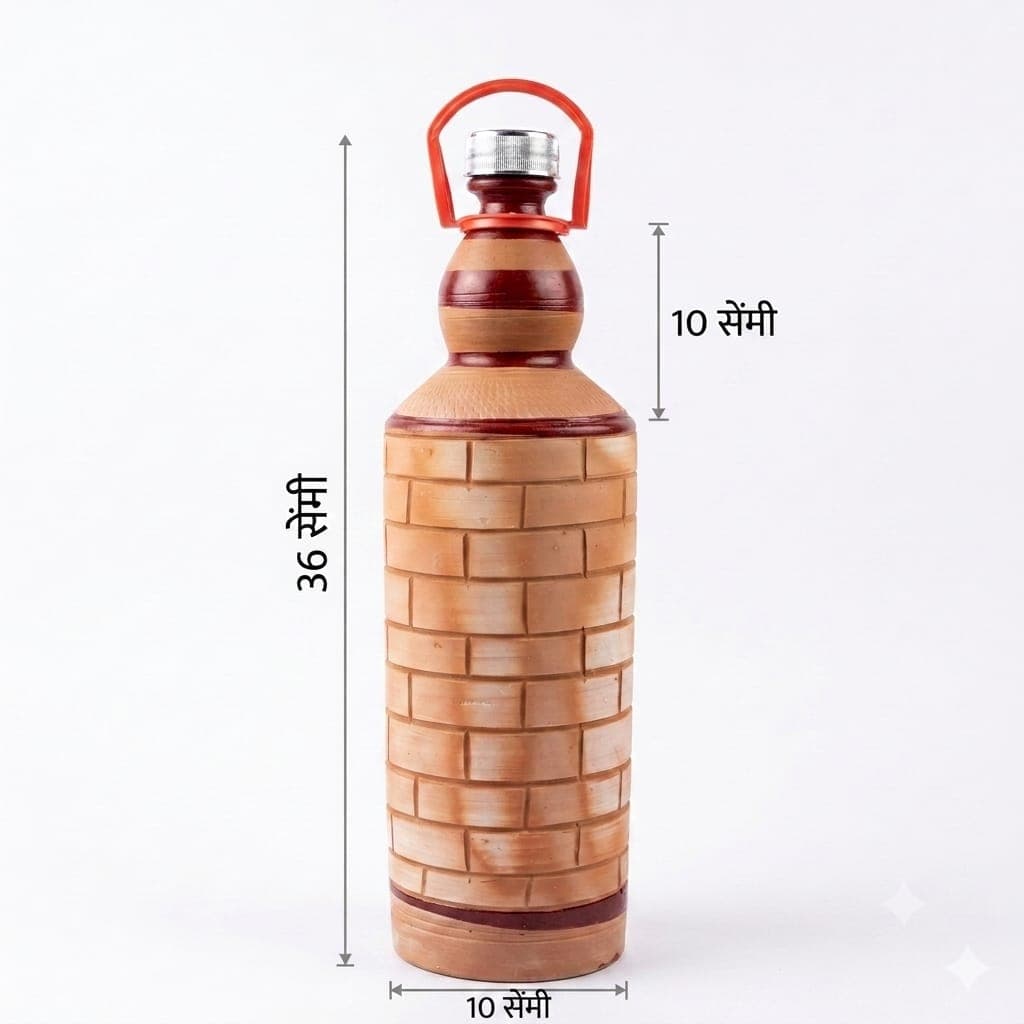 Premium Brick Design Terracotta Bottle 2000ML