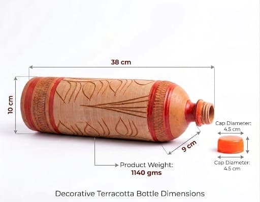 Leaf Design terracotta Bottle 2000ML